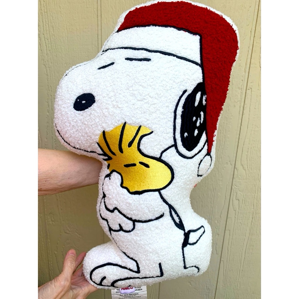NWT Peanuts Snoopy Santa Pillow!